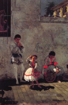  street Oil Painting - A Street Scene in Seville Realism Thomas Eakins